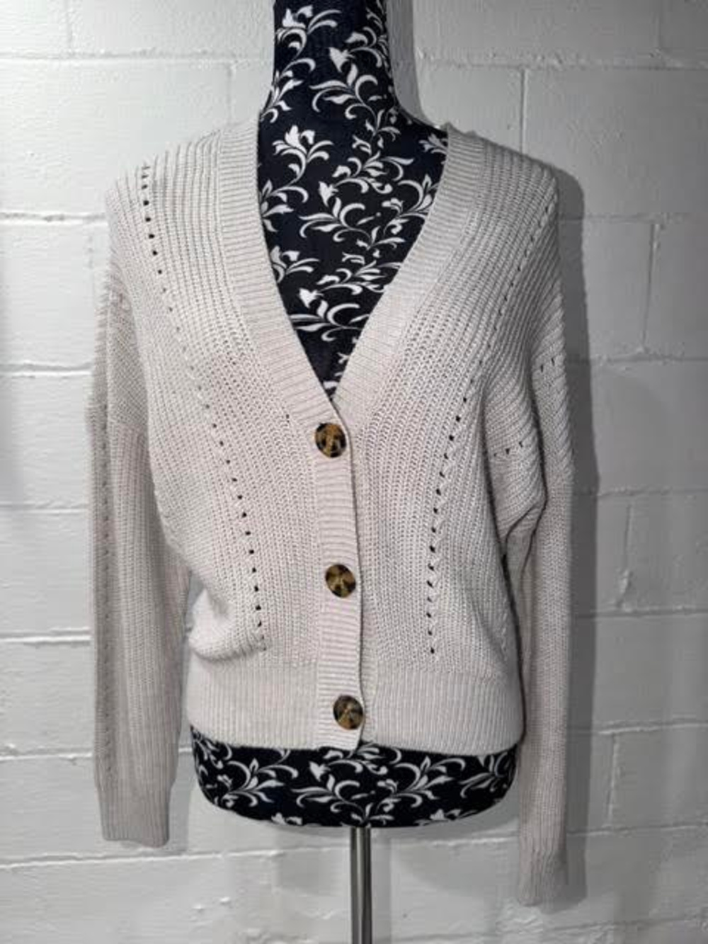 Chunky, Garage V-neck knit sweater, Ribbed Cardigan, Granola Girl Sweater, XS